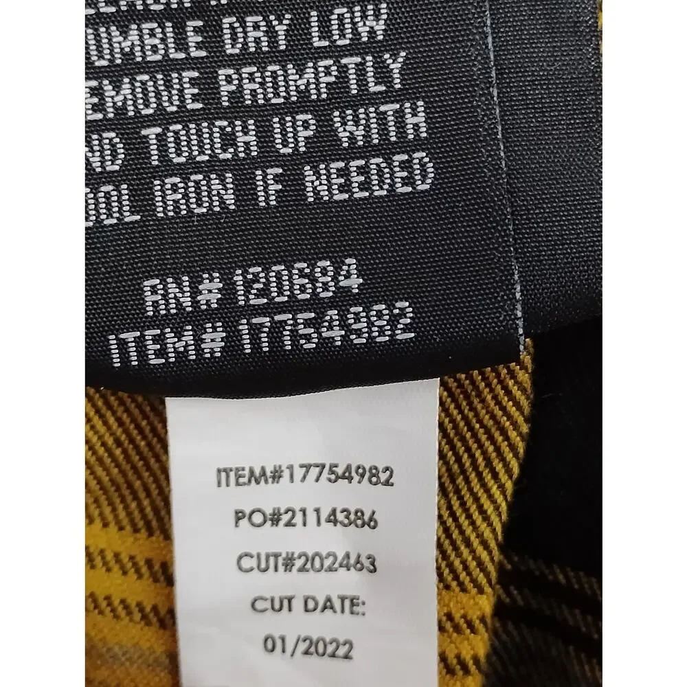 Harry Potter Hufflepuff Pleated Skirt Size XL Yellow and Black Plaid Side Zipper